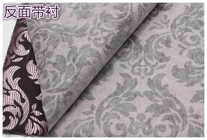 Floral Silk Brocade Fabric: Red Gold Coffee Pink Upholstery Drapery, By The Meter