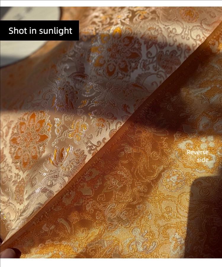 Guanyin Brocade Fabric | 58" Wide Floral Jacquard for Qipao, Hanfu