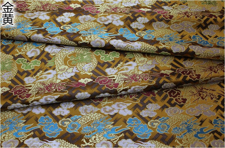 Dragon Robe Fabric: Silk Rayon Cheongsam Material, 29"W