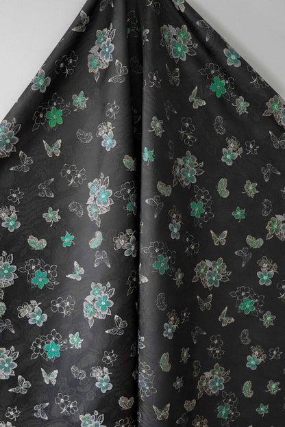 Luxury Embossed Jacquard Fabric for Dresses ��� Elegant Textured Couture Materi"W