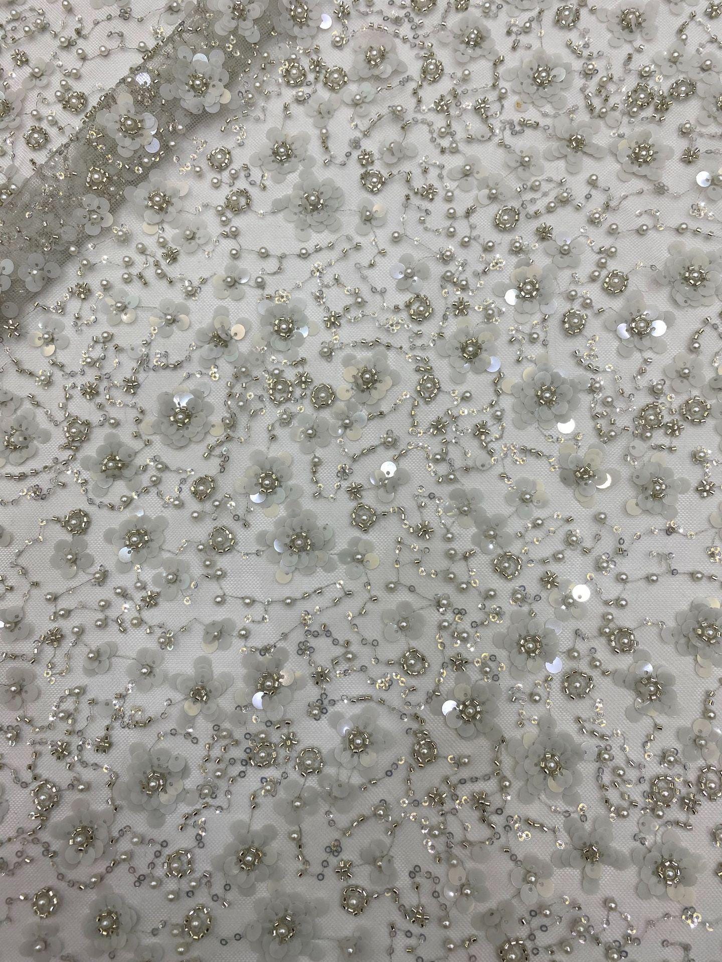 Robe de bal de mariée en dentelle à sequins brodée, 127 cm de large