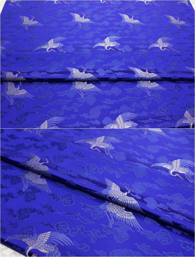 Crane Brocade Fabric: Colorful Cheongsam Qipao Material