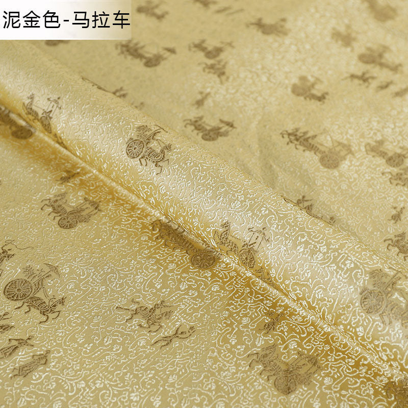 Tissu brocart or pâle : rayonne de 150 cm de large pour la couture et l’ameublement, motifs traditionnels