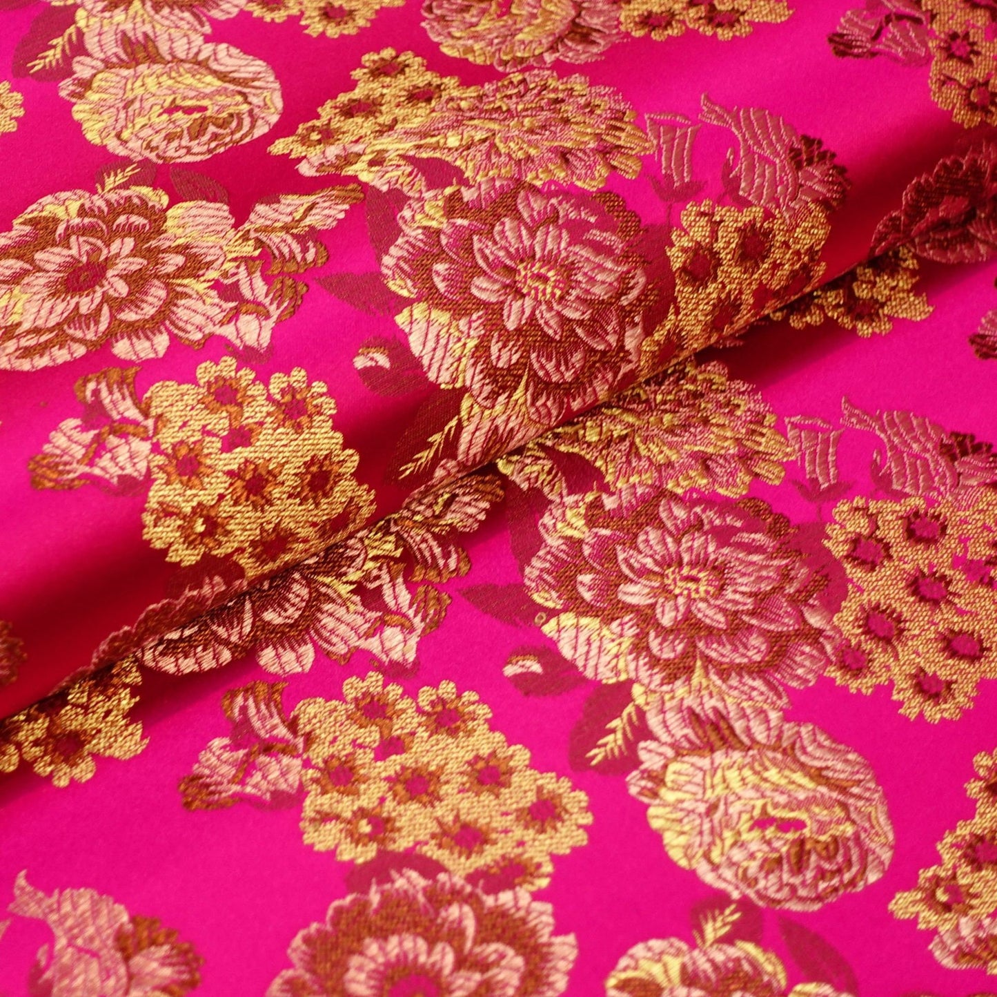 Begonia Flower Silk Brocade Fabric: 45" Wide, Costume & Decor