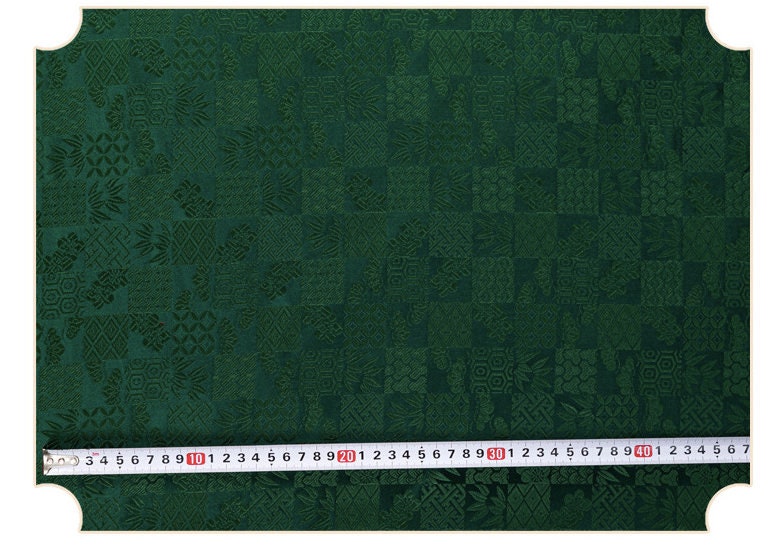 Nishijin Ori Jacquard Silk Brocade Fabric: Japanese Plaid, 59" Wide