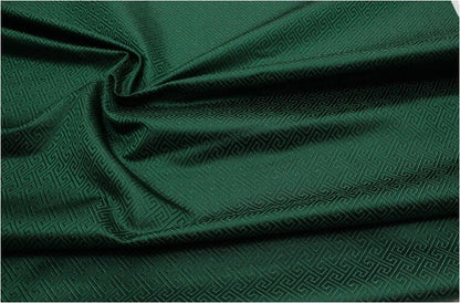 Chinese Brocade Fabric: Small Fret Pattern Silk Rayon Blend