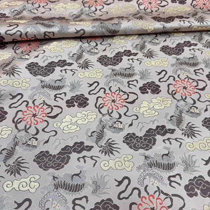 Kirin & Cloud Silk Brocade Fabric: 59" Wide Rayon Blend