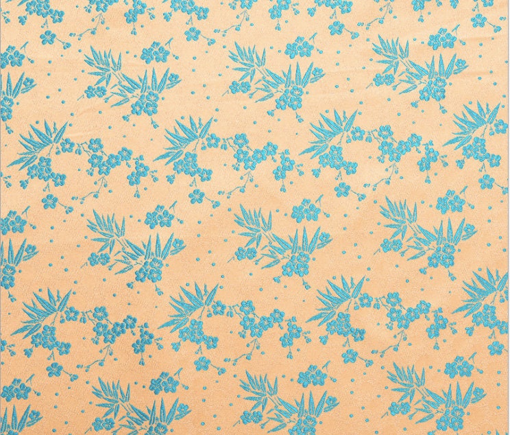 Cherry Blossom Brocade Fabric: Bamboo Jacquard, Renaissance Sewing, Upholstery (by the Meter)
