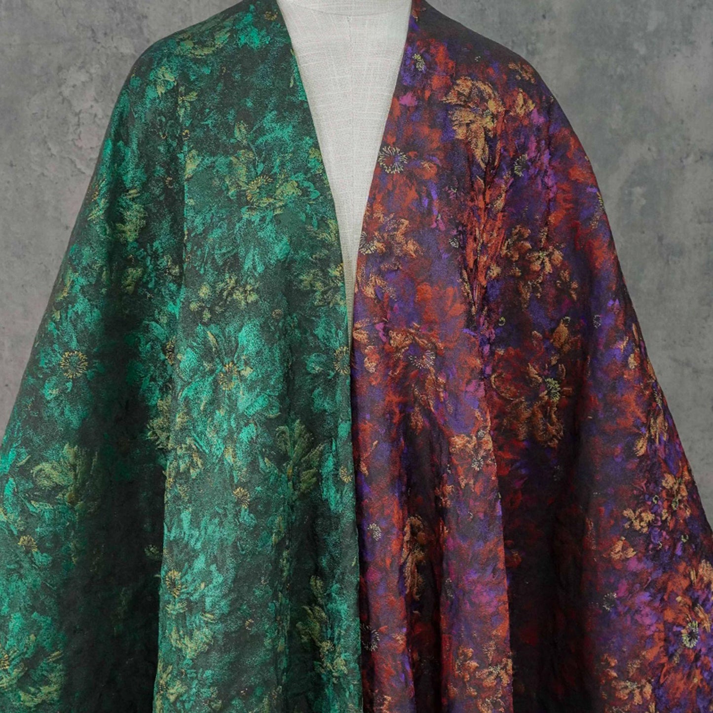 Retro Abstract Floral Jacquard Upholstery Fabric - 64" Wide