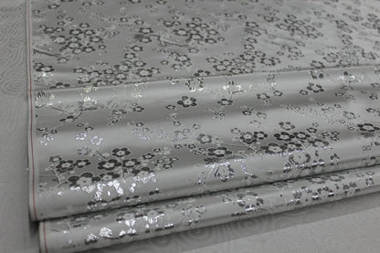 Tissu brocart de soie à fleurs de prunier : tissu pour cheongsam qipao multicolore