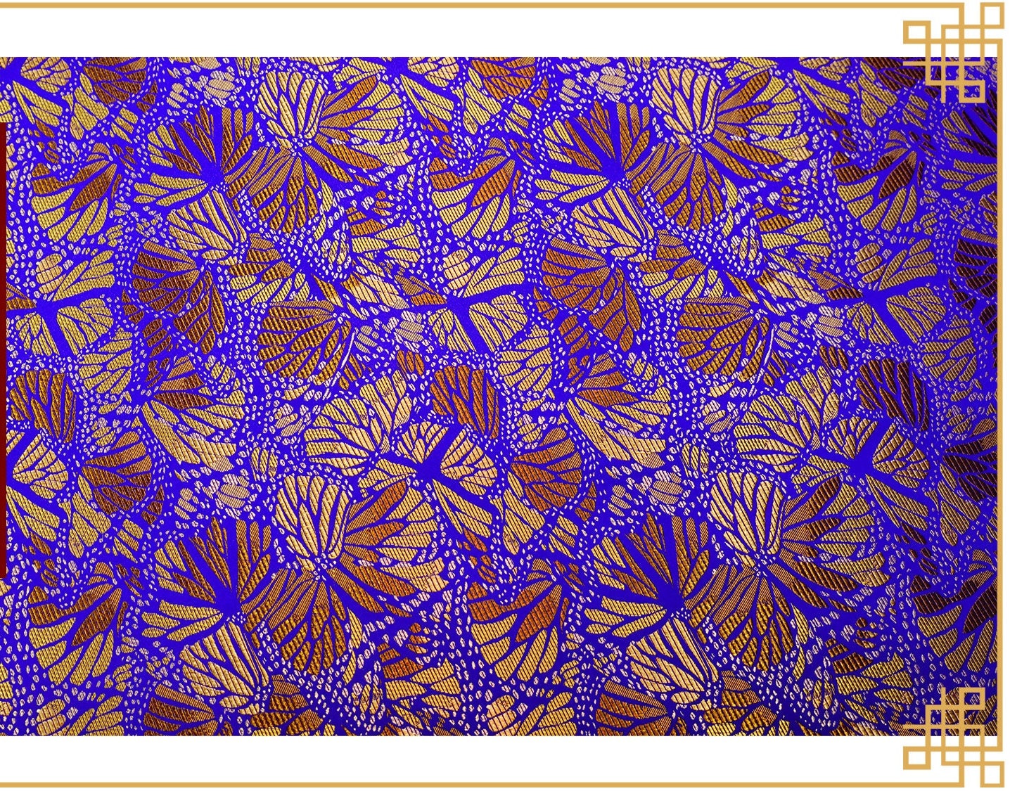 Banana Leaf Silk Brocade Fabric: 45"W Rayon Upholstery & Costume