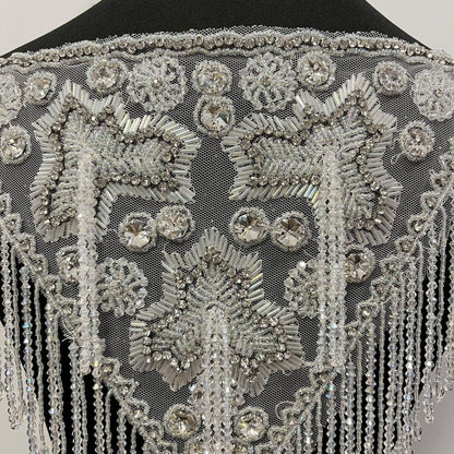Embroidered Sequin Lace Trim: Light Ivory Bridal Wedding Veil, DIY Accessories