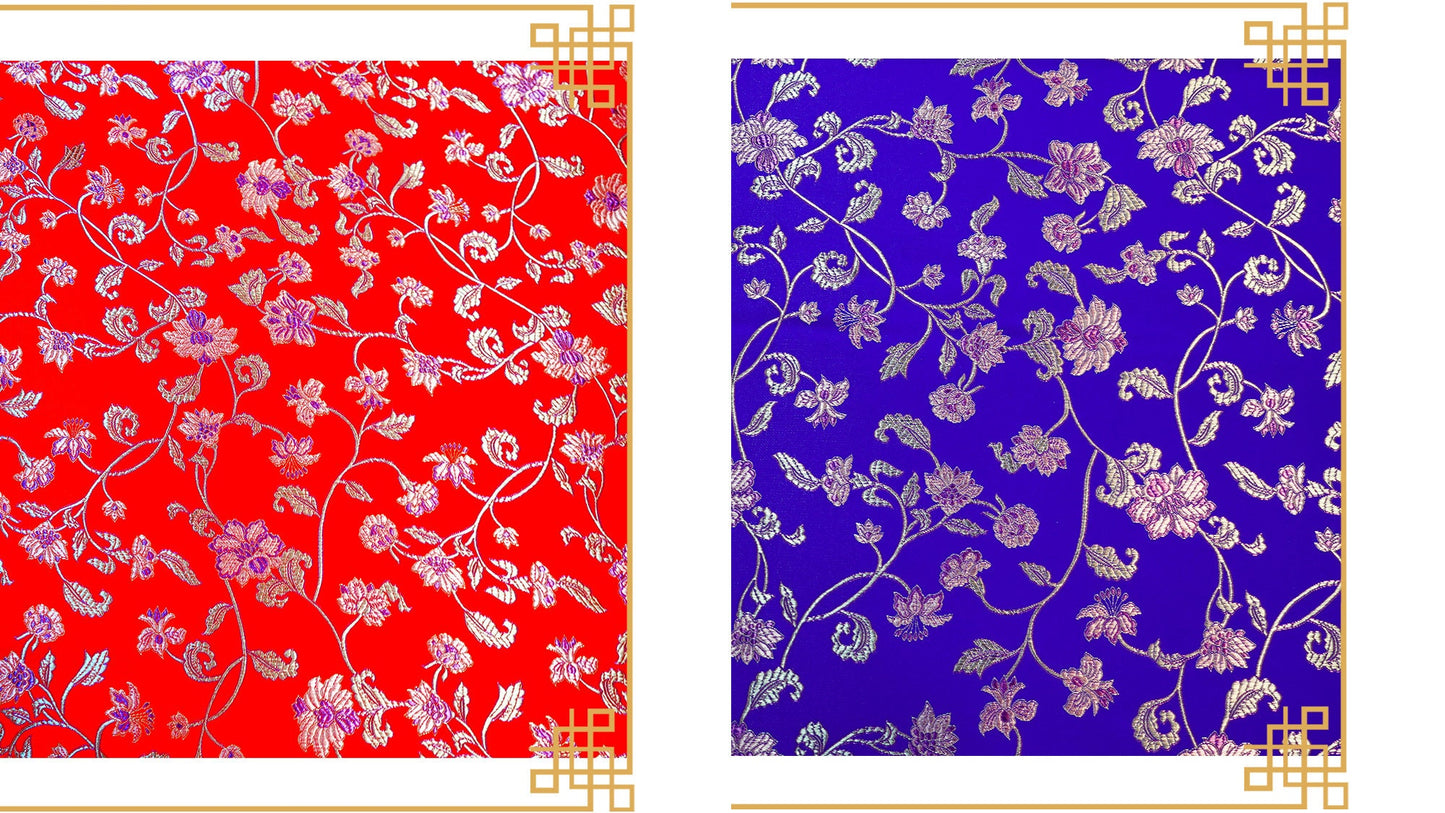Floral Silk Brocade Fabric: Wedding Damask, Upholstery & Costume (By The Meter)