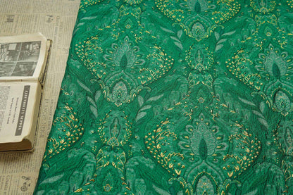 Embossed Jacquard Fabric: Fresh Green European Designer Upholstery, Quilting & Sewing