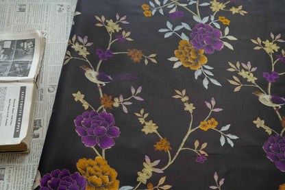 Gold Thread Jacquard Fabric: White Deer Embossed Weave, 64" Wide