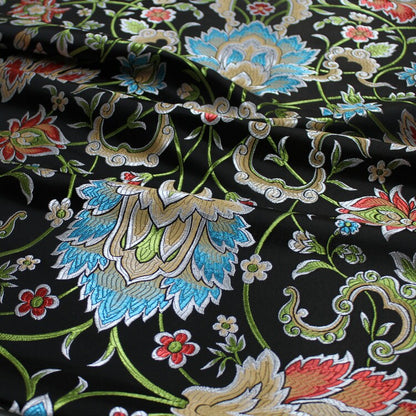 Floral Brocade Fabric: Chinese Mongolian Style, Upholstery & Sewing (29.5" Wide)