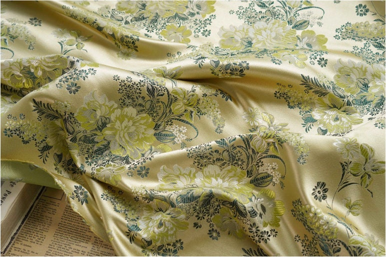 Peony Brocade Fabric: Rayon Jacquard, Cheongsam Qipao Material (57")