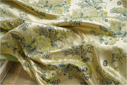 Peony Brocade Fabric: Rayon Jacquard, Cheongsam Qipao Material (57")