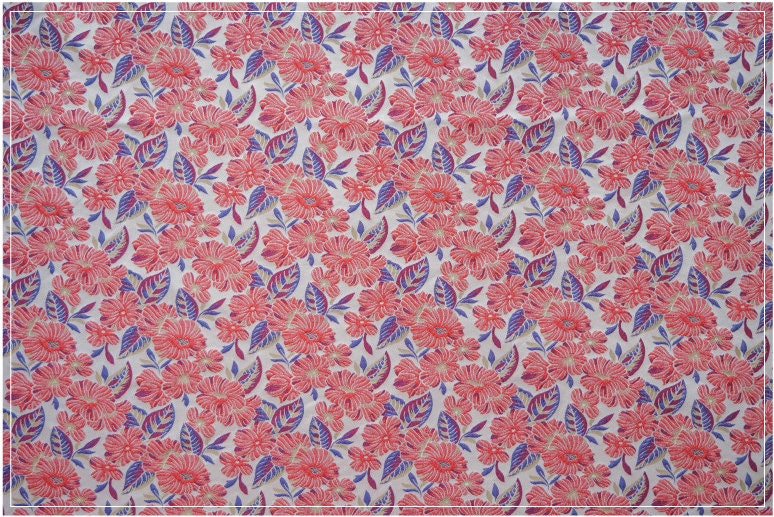 Reversible Jacquard Fabric: Japanese Floral Embossed Weave (59"W)