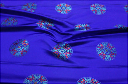 Chinese Fu Symbol Brocade Fabric, Floral Jacquard Satin