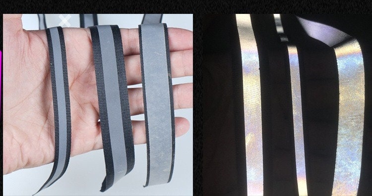 Bande réfléchissante : tissu lumineux brillant, décoration de sécurité
