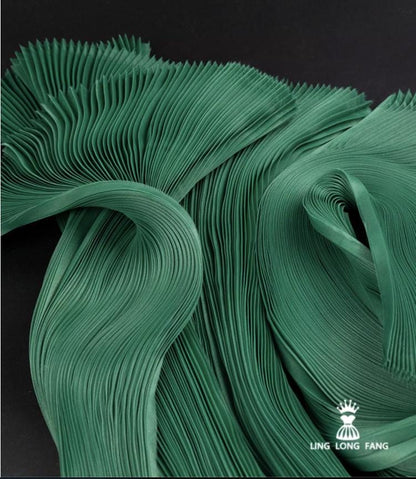 Tissu mousseline plissé : texture pressée à la main, largeur 142 cm, 9 couleurs