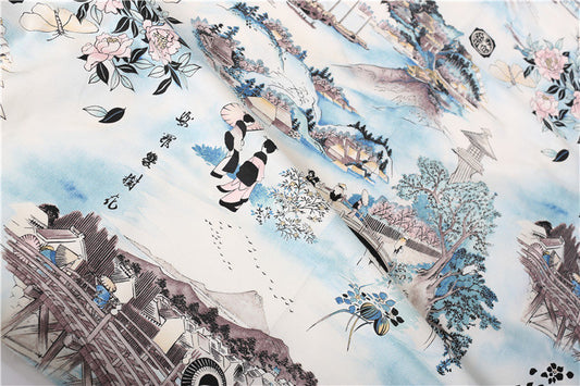 Japanese Cotton Spandex Fabric: Kimono Dress Sewing Material