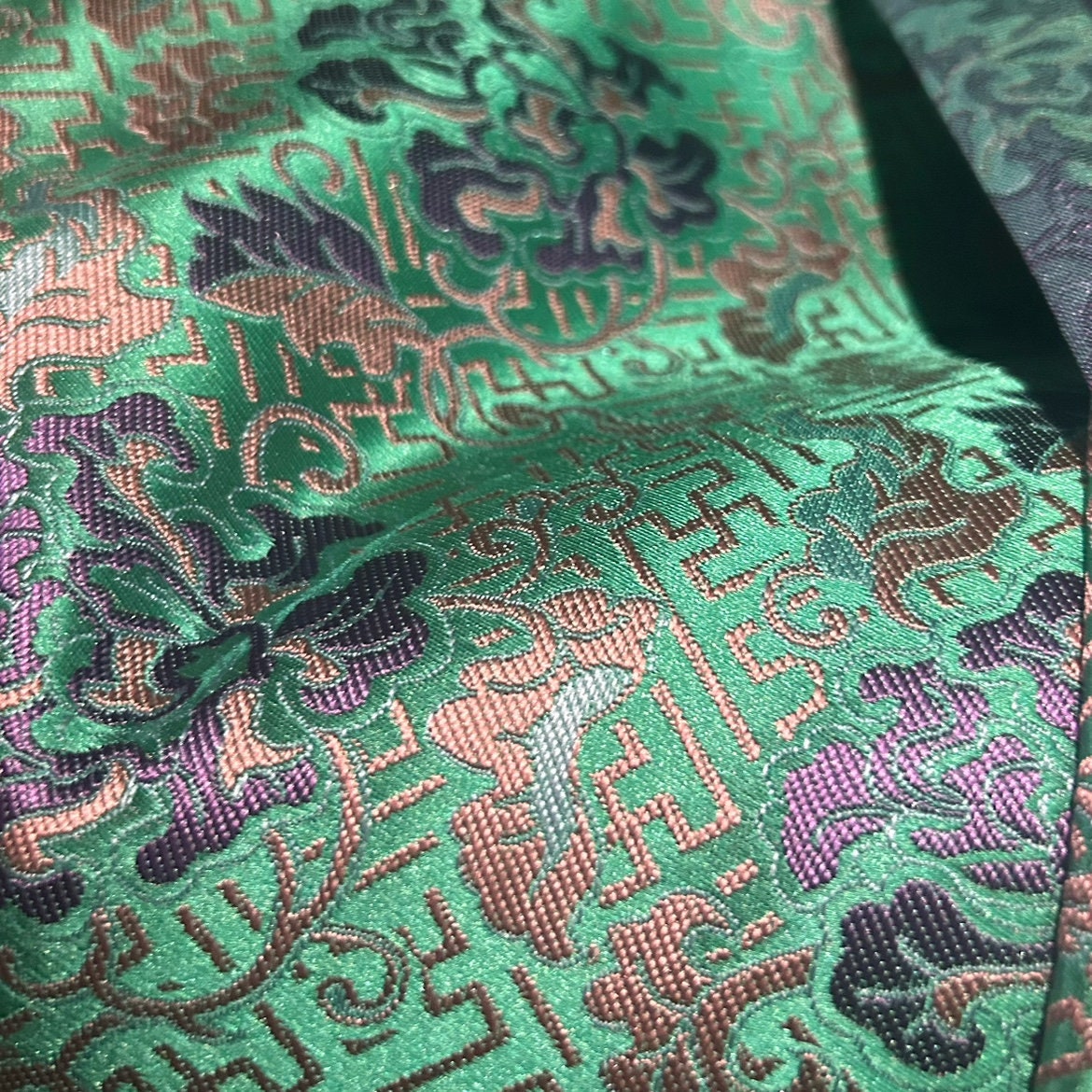 Floral Brocade Fabric: 59"W Chinese Wishful Sunflower Silk Rayon