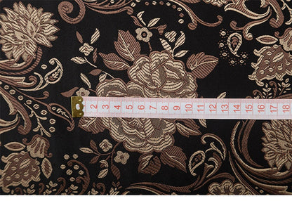 Peony Flower Brocade Fabric: 29.5"W Rayon Nylon Blend, Upholstery & Sewing By The Meter