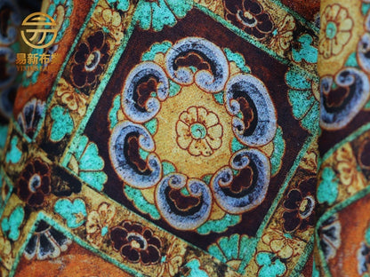 Tissu en lin Dunhuang Fresco : ameublement et couture de style asiatique, 140 cm de large