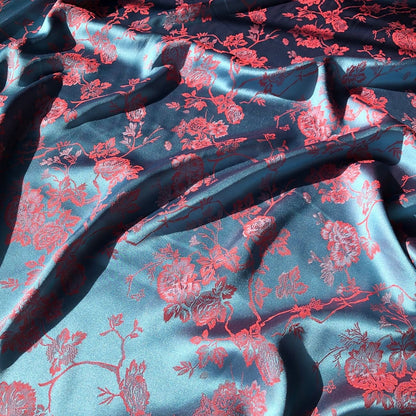 Butterfly Jacquard Fabric: 57"W Cotton Rayon Blend, Upholstery & Sewing