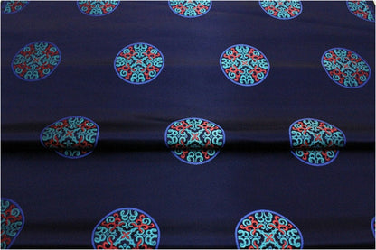 Chinese Fu Symbol Brocade Fabric, Floral Jacquard Satin