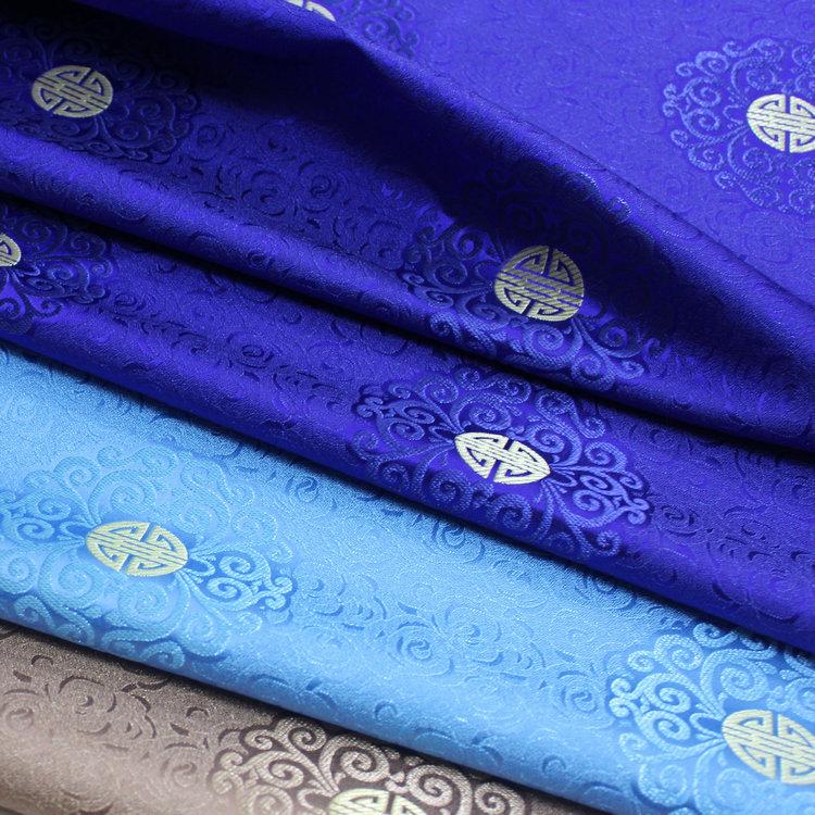 Fu Lu Shou Brocade Fabric: Multi Color Cheongsam Qipao Material