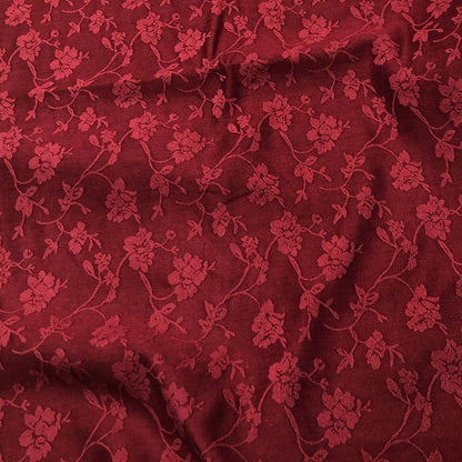 Tissu damassé jacquard en coton à motif floral, 160 cm de large, double face