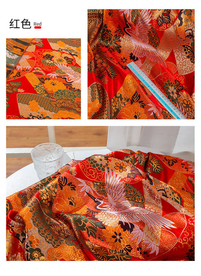 Tissu brocart de soie Kirin japonais : tissu d’ameublement tissé Nishijin coloré (largeur : 150 cm)