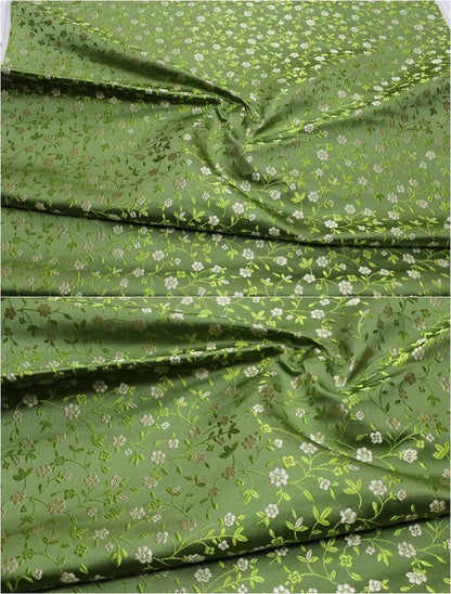 Floral Brocade Fabric: Chinese Style Silk Rayon Blend, 29.5" Wide