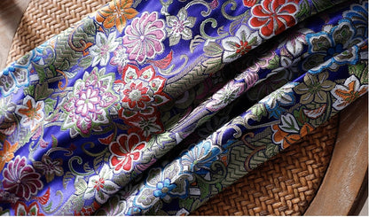 Nishijin Japanese Floral Brocade Fabric: High-End Jacquard Silk (29.5" Width)