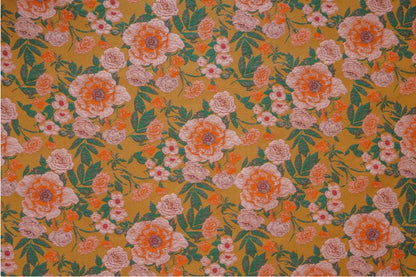 Floral Jacquard Fabric: Lurex Woven Upholstery, Prom Dress Sewing (54" W)