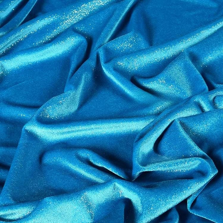 Glitter Korean Velvet Fabric: Gypsophila Four-Way Stretch Drape
