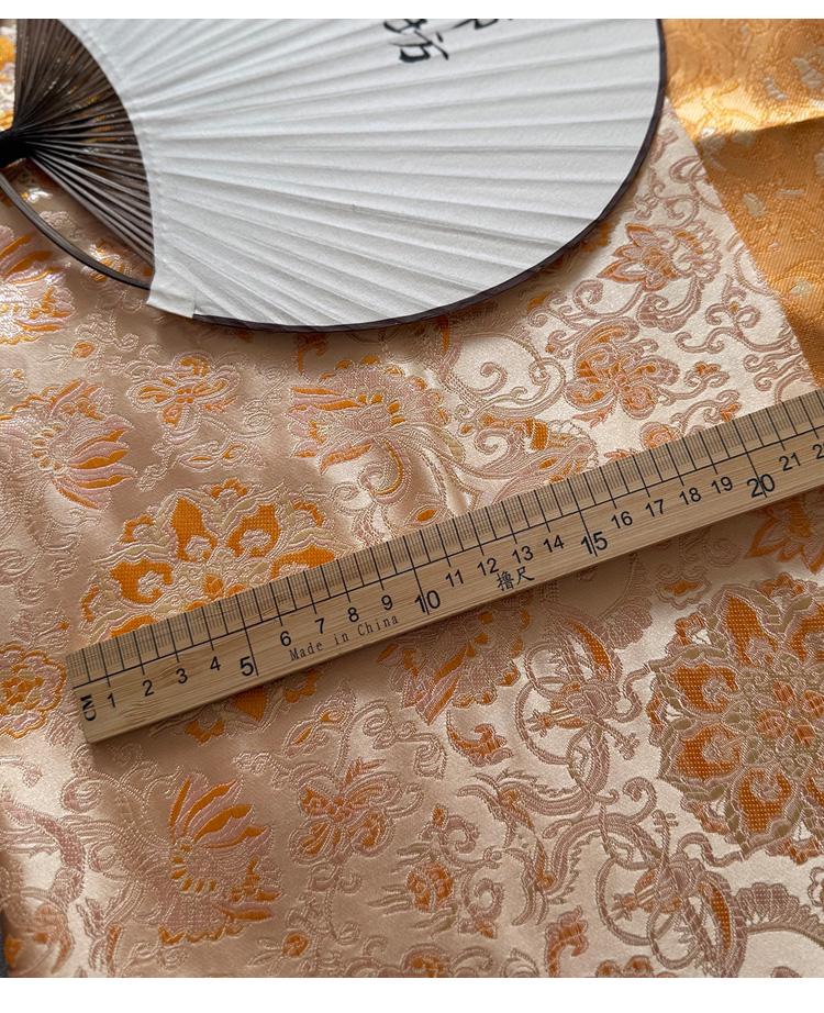 Guanyin Brocade Fabric | 58" Wide Floral Jacquard for Qipao, Hanfu