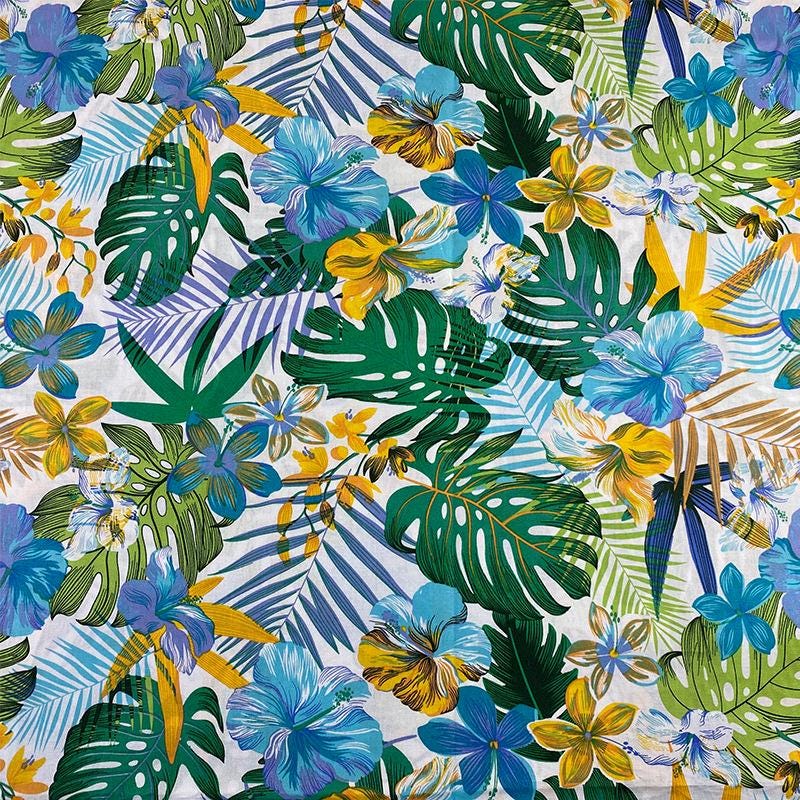 Tropical Floral Cotton Fabric: Sewing, Quilting, Upholstery (58"W)
