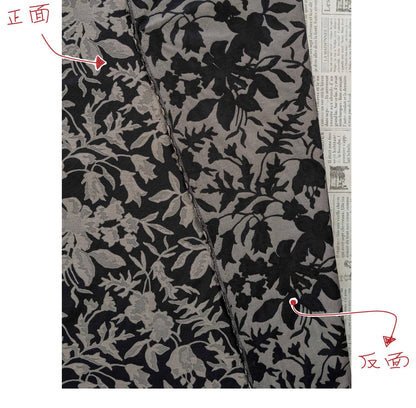 Black Floral Jacquard Fabric: Luxury Woven Dress Material (55" Wide)