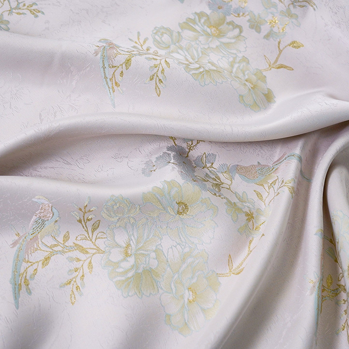 Gold Thread Floral Jacquard Fabric: 62" Wide Rayon Blend - Poppylollipop