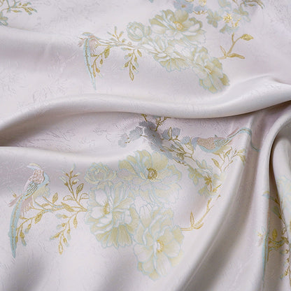 Gold Thread Floral Jacquard Fabric: 62" Wide Rayon Blend - Poppylollipop