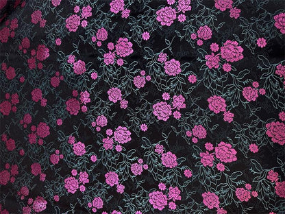 Silk Brocade Fabric: Tea Flower Damask, 45" Wide, Upholstery & Costume