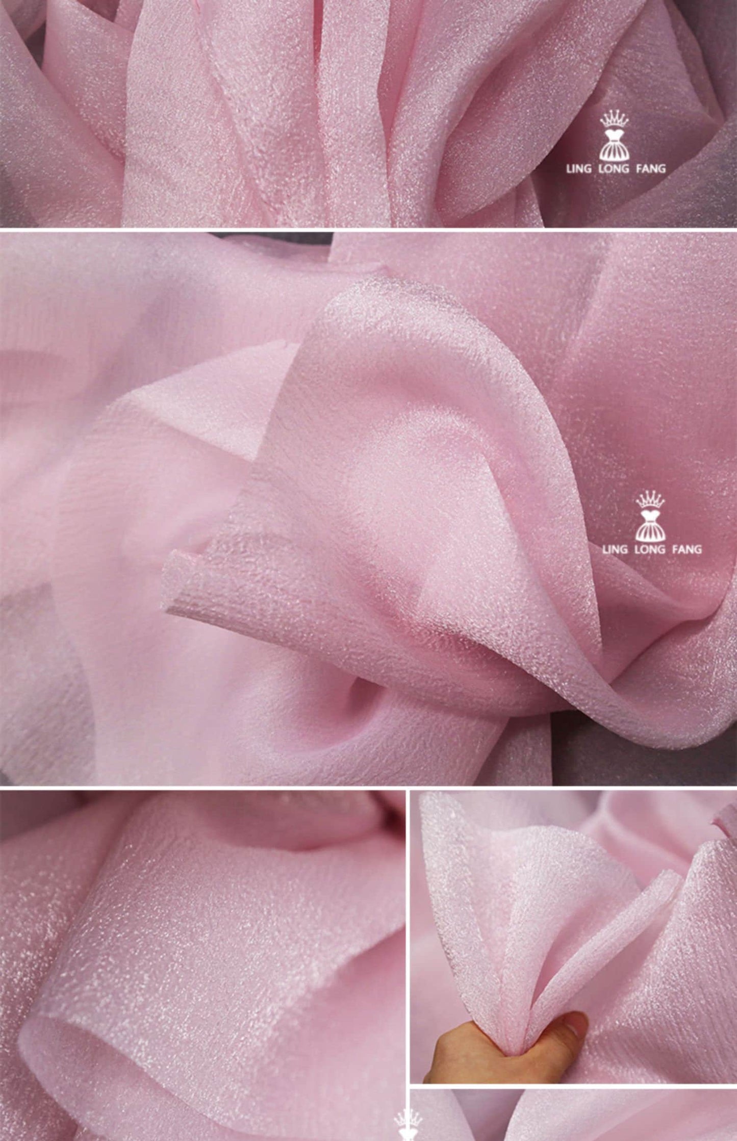 Pearlescent Organza Seersucker Fabric: 59" Wide Cotton-Polyester