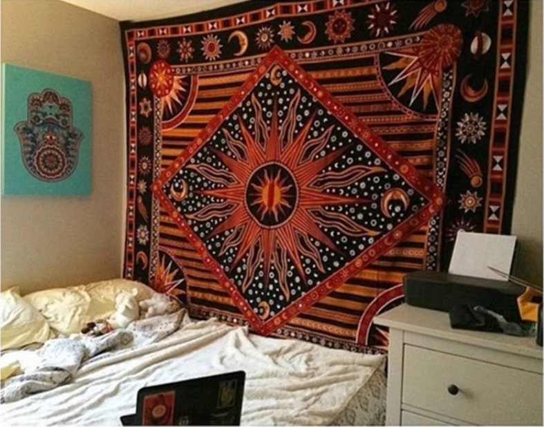 Mandala Tapestry: Bohemian Wall Hanging, Sofa Throw, Tablecloth [140x200 cm]