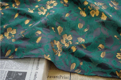 Victorian Floral Upholstery Fabric: 3D Rayon Polyester, 61" Wide