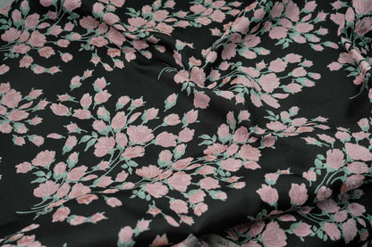 Reversible Pink Flower Jacquard Fabric: Embossed Upholstery, Costume, Curtain (55"W)