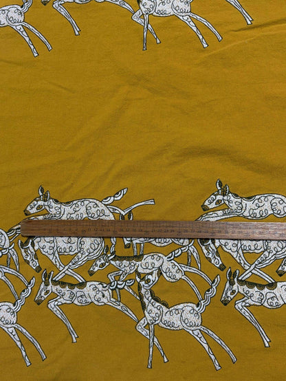 Tissu brodé à motif de cheval au galop (style japonais, lin, large)